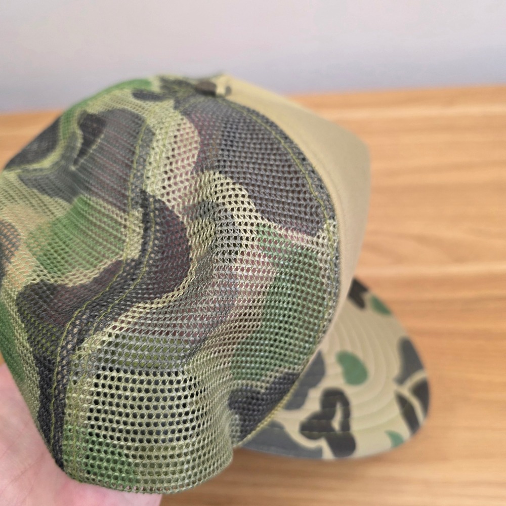Nissin Cap Vintage Trucker Hat Duck Camo Tan Mesh Snapback Rope Detail Mens OSFA - Picture 3 of 10